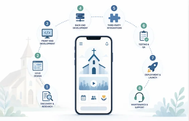 Church App Development Cost Breakdown by Stage
