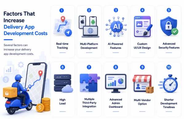 Factors That Increase Delivery App Development Costs